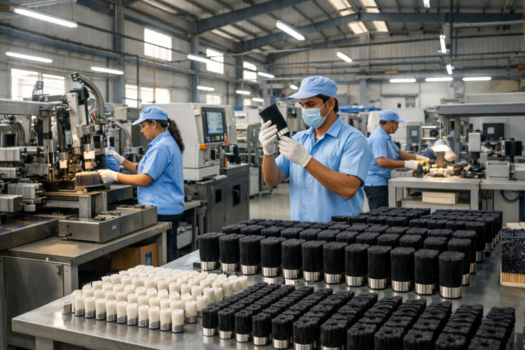 Aviva Brushes - blog - Industrial brush manufacturers in India production facility with quality control processes